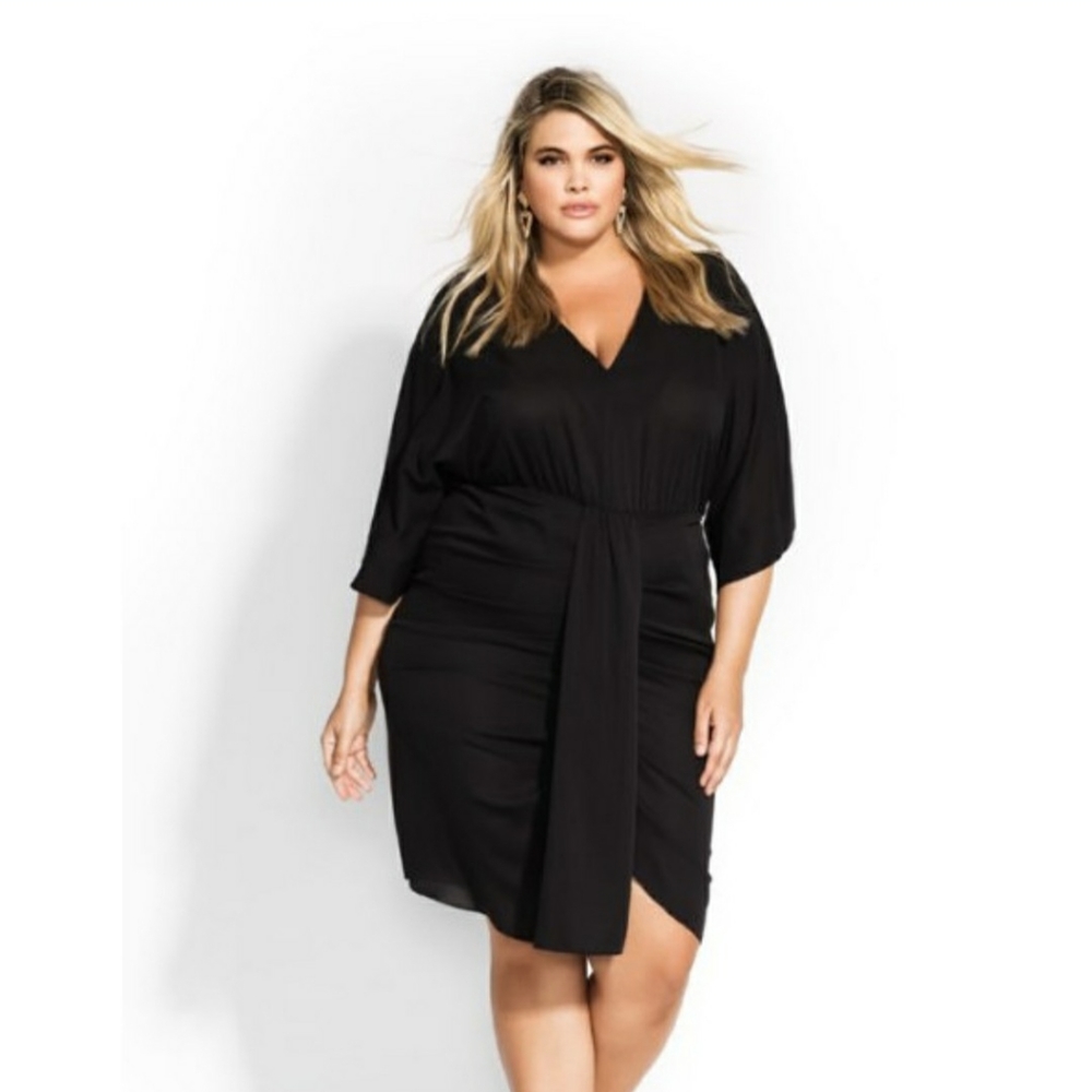 City Chic Flirtatious Black Dress